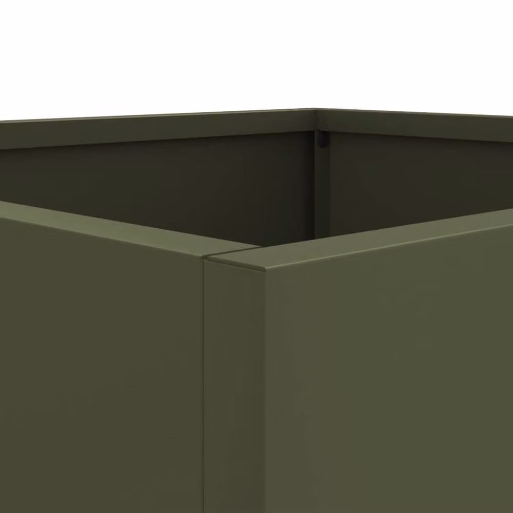 Berkfield Home Steel Planter Tub, Green, W: 42 cm, D: 40 cm, H: 39 cm – 5
