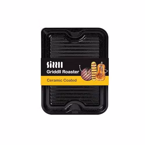 Wham SIZZLL Griddll Enamel Roasting Tin, 39cm, Black – 5