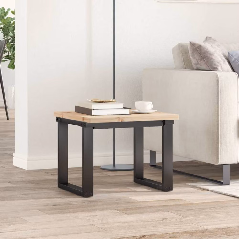 Berkfield Home Square Solid Wood Pine Table Top, Brown, W: 50 cm, D: 50 cm, H: 2.5 cm – 2