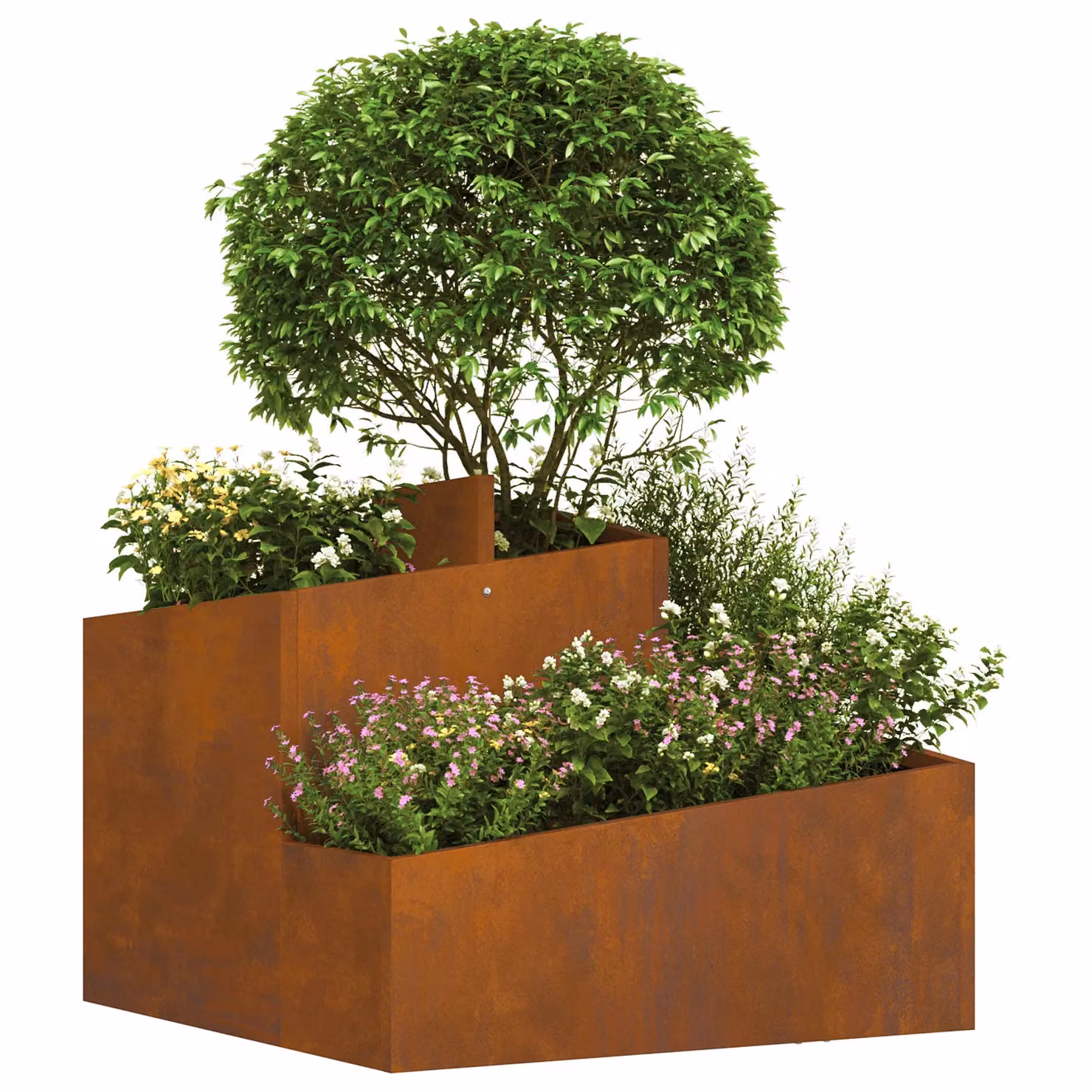 Berkfield Home Medium Corten Steel Planter in Brown – 3