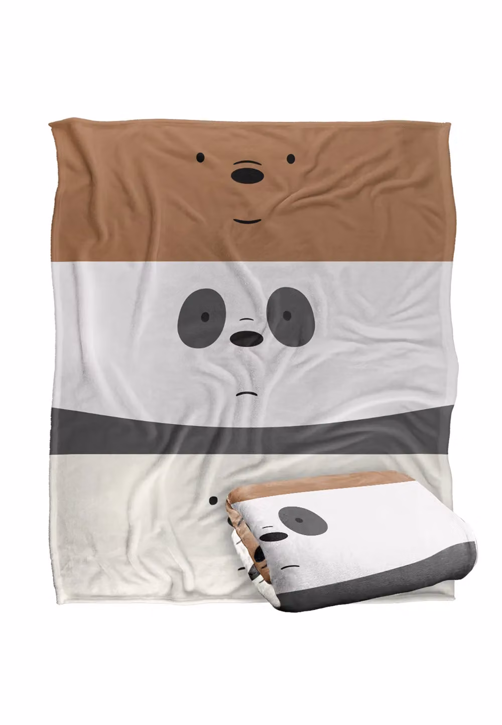 Cartoon Network We Bare Bears Stack Silky Touch Super Soft Fluffy Throw Blanket, White and Multicolour, W: 152 cm, D: 127 cm – 2