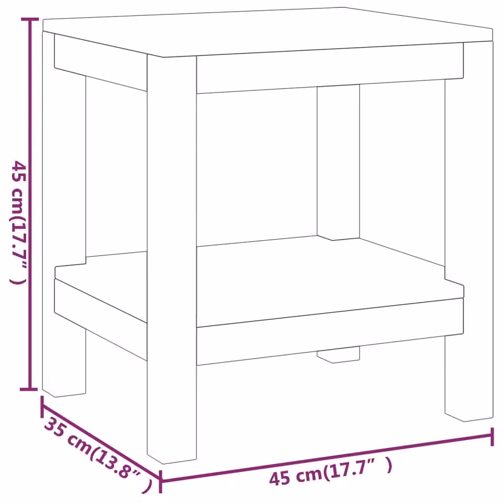 Berkfield Home Rustic Brown Solid Teak Wood Bathroom Side Table W/D/H: 35 x 45 x 45 cm – 4