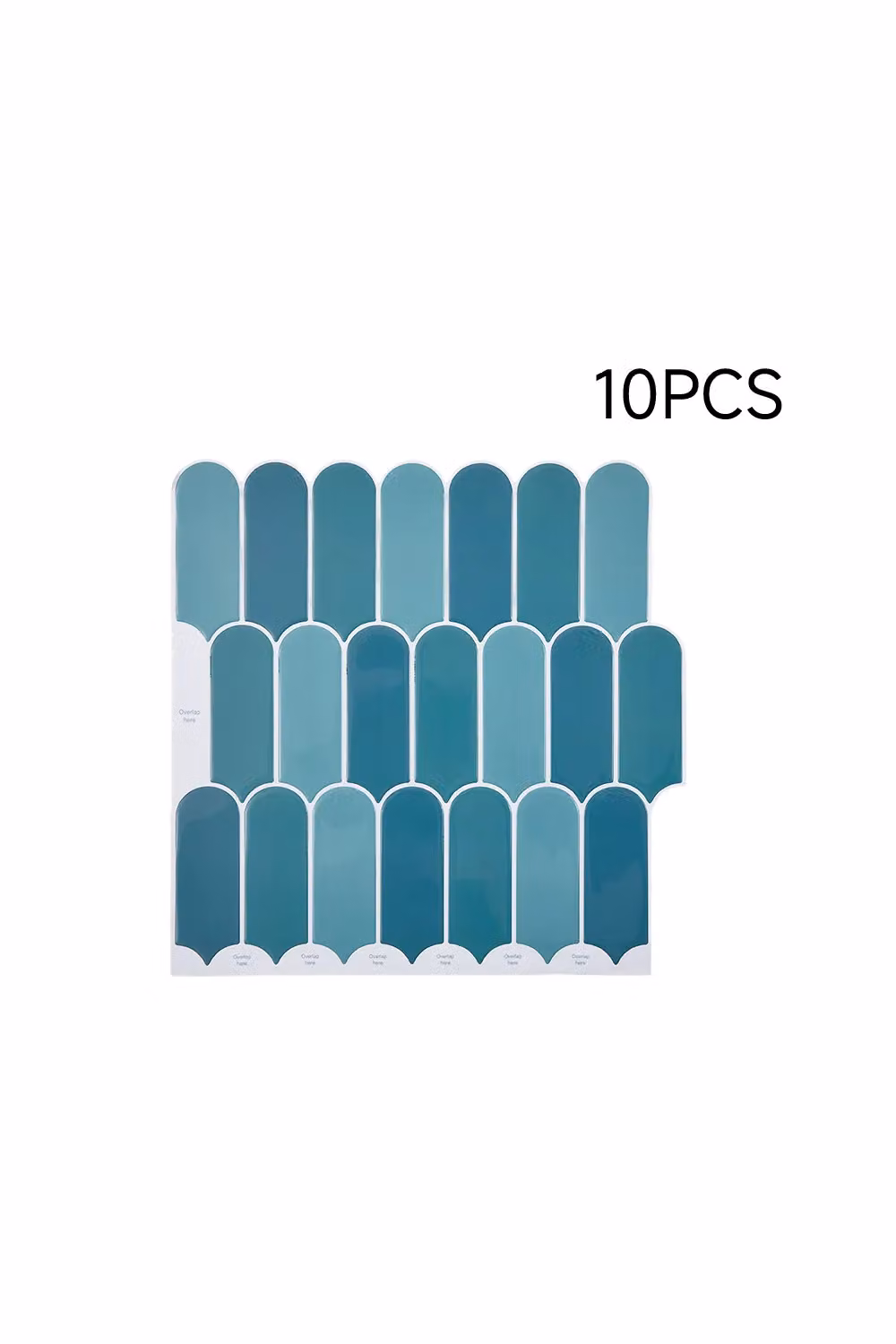 Living and Home 10Pcs Tri-Tone 3D Arch Self-Adhesive Wall Tile Stickers in Blue – 3
