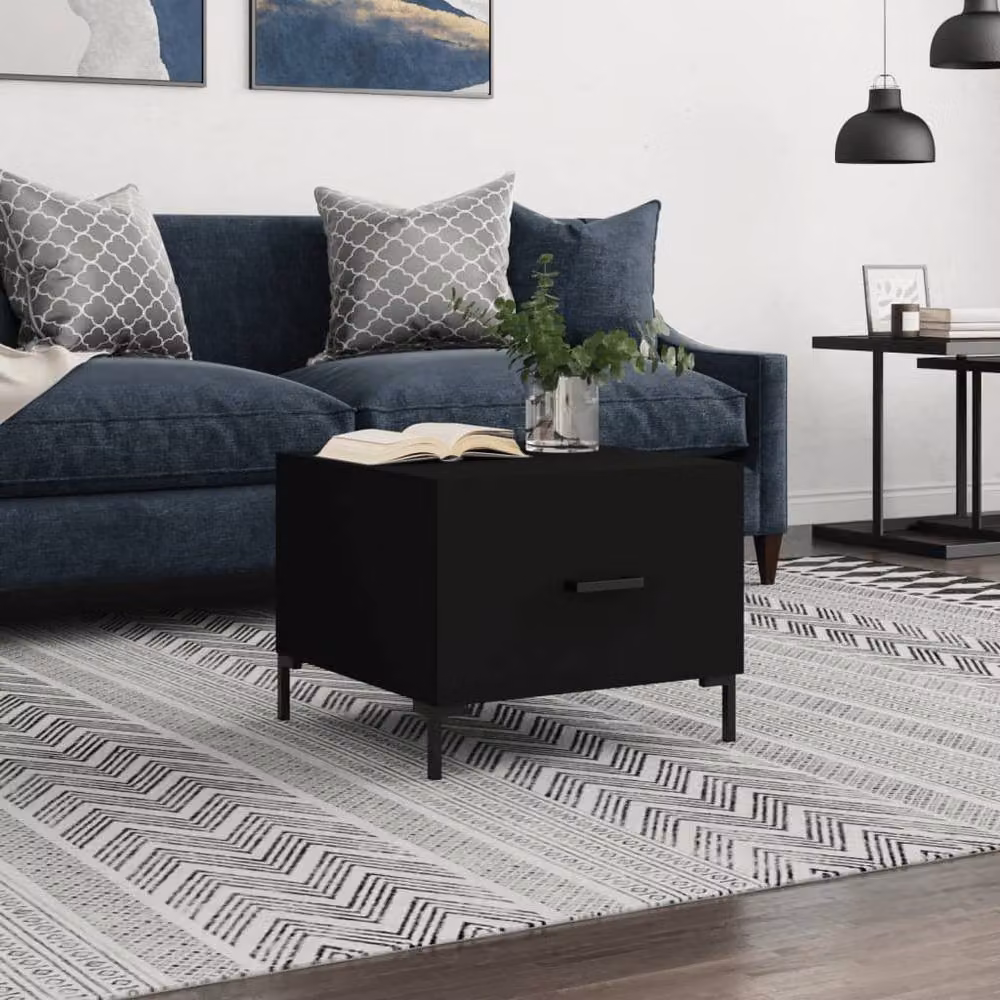 Berkfield Home Modern Square Coffee Table in Black, W/D/H: 50 x 50 x 40 cm – 2