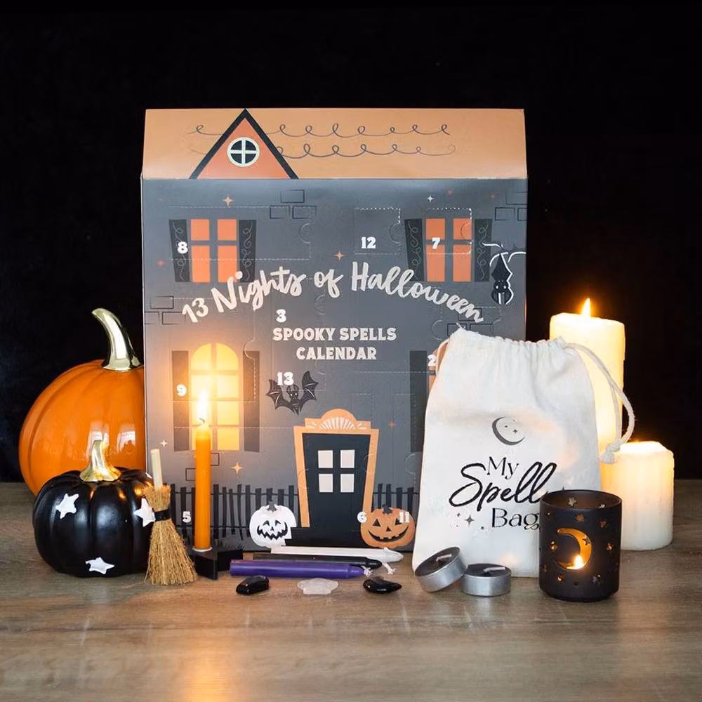 Uniqueful 13 Nights Of Halloween Advent Calendar for Adults, 13 Pack in Black, White, Orange and Purple – 2