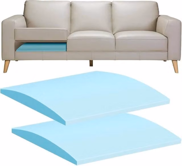 NESTLUNE 2-Piece Blue Firm Cold Foam Wedge Sofa Cushion Supports for Sagging Seats, W/D/H: 50 x 50 x 5 cm – 1