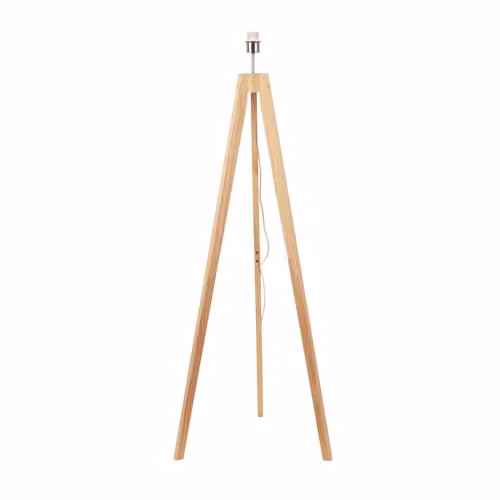 ValueLights Scandinavian Natural Wood Tripod Floor Lamp Base, Brown, H 150 cm x W 50 cm x D 50 cm