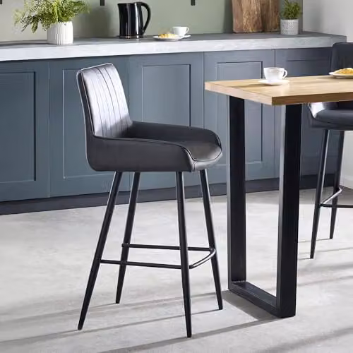 Julian Bowen Soho Black Industrial Bar Stool
