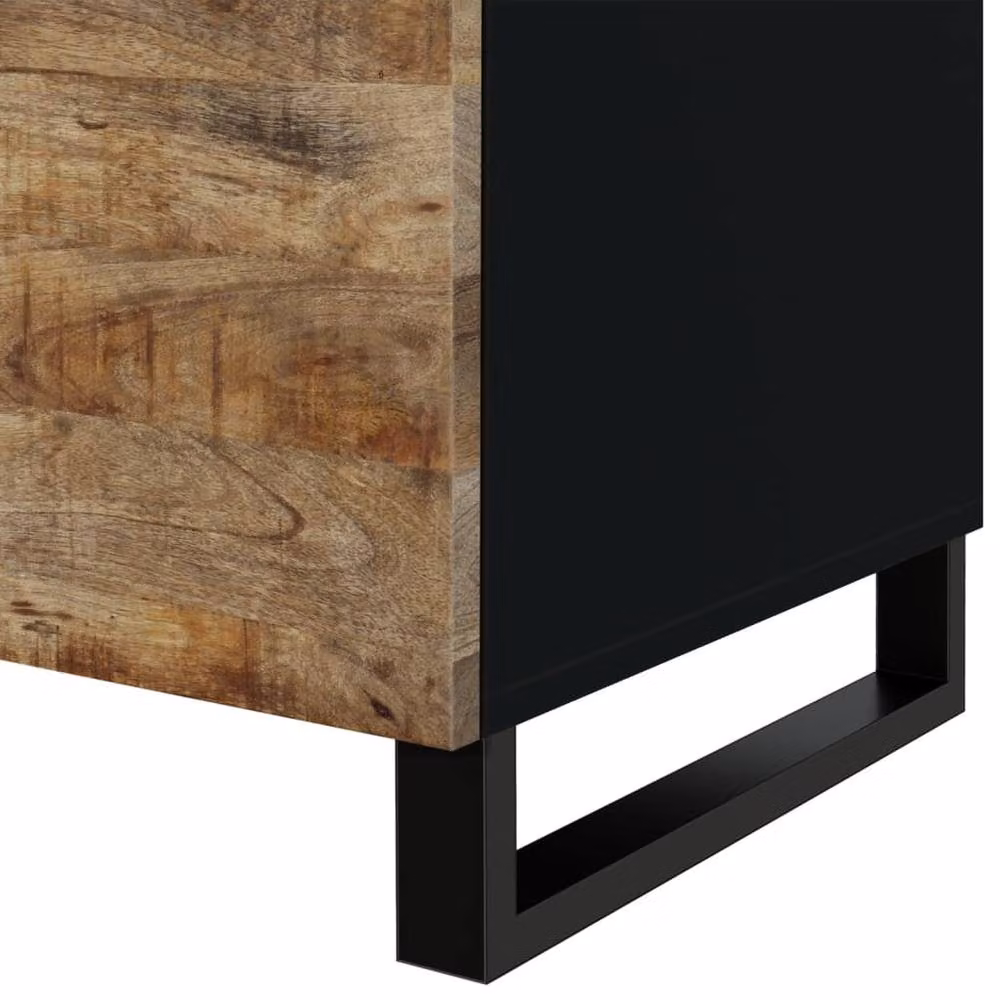 Berkfield Home Dense Coffee Table in Brown, Mango and Engineered Wood, W: 80 cm, D: 50 cm, H: 40 cm – 4