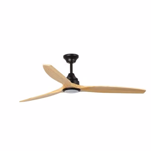 Netlighting Alo 152cm Ceiling Fan with Light in Matt Black and Pine