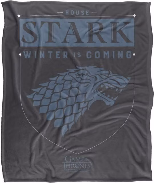 Warner Bros. Game of Thrones House Stark Sigil Super Soft Fleece Throw Blanket, Multicolour, W: 91.44 cm x L: 147 cm – 6