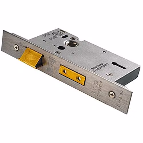 Loops 64mm 5 Lever Sashlock with Square Forend in Satin Stainless Steel Silver