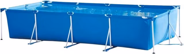 Intex Blue Rectangular Family Frame Pool W: 220 cm, D: 150 cm, H: 60 cm