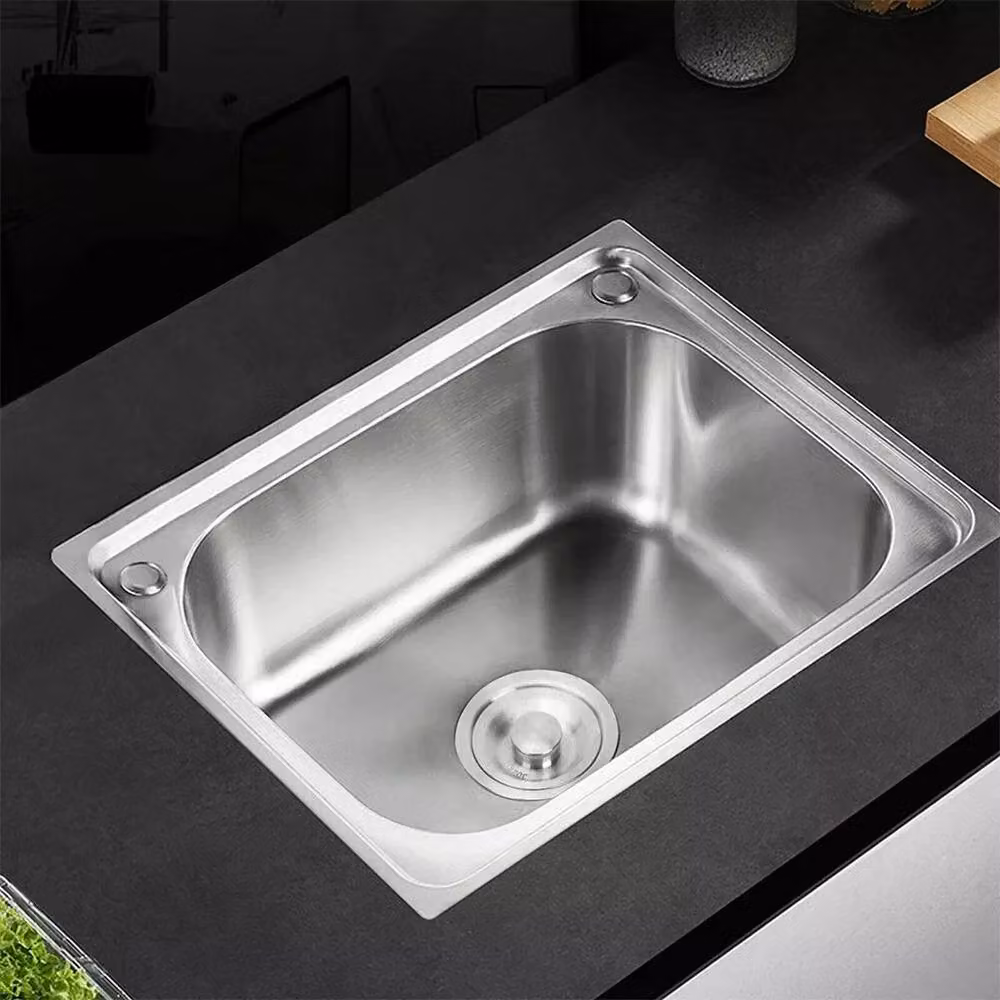 PAWNORA Stainless Steel Single Bowl Countertop Kitchen Sink in Silver – 4