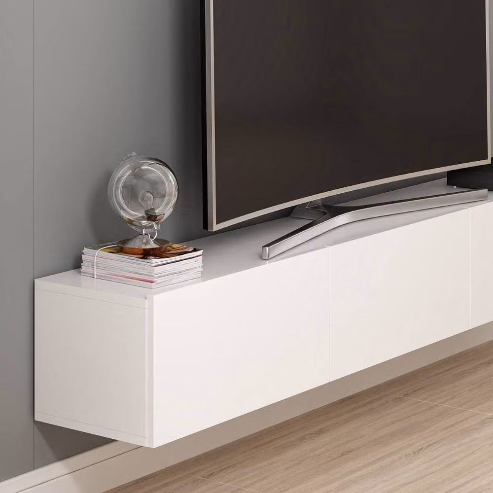 Calicosy Rigel 3-Door Wall-Mounted TV Unit, White – 3