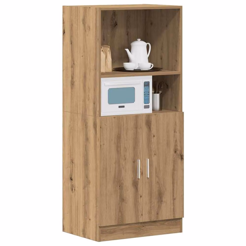 Berkfield Home Artisan Oak Kitchen Cabinet in Brown, W/D/H: 57 x 41.5 x 131.5 cm – 3