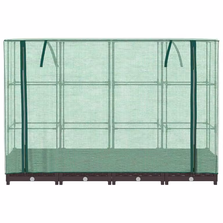 Berkfield Home Raised Bed with Greenhouse Cover in Brown Rattan Look, W/D/H: 160 x 40 x 123 cm