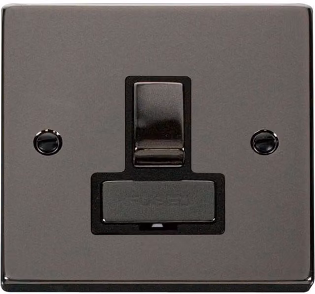 SE HOME Black Combination Flush Switched 13A Fused Ingot Connection Unit