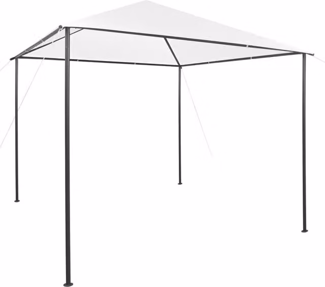 Berkfield Home White Hip Roof Gazebo with Steel Frame and Oxford Fabric, W/D/H: 300 x 300 x 290 cm
