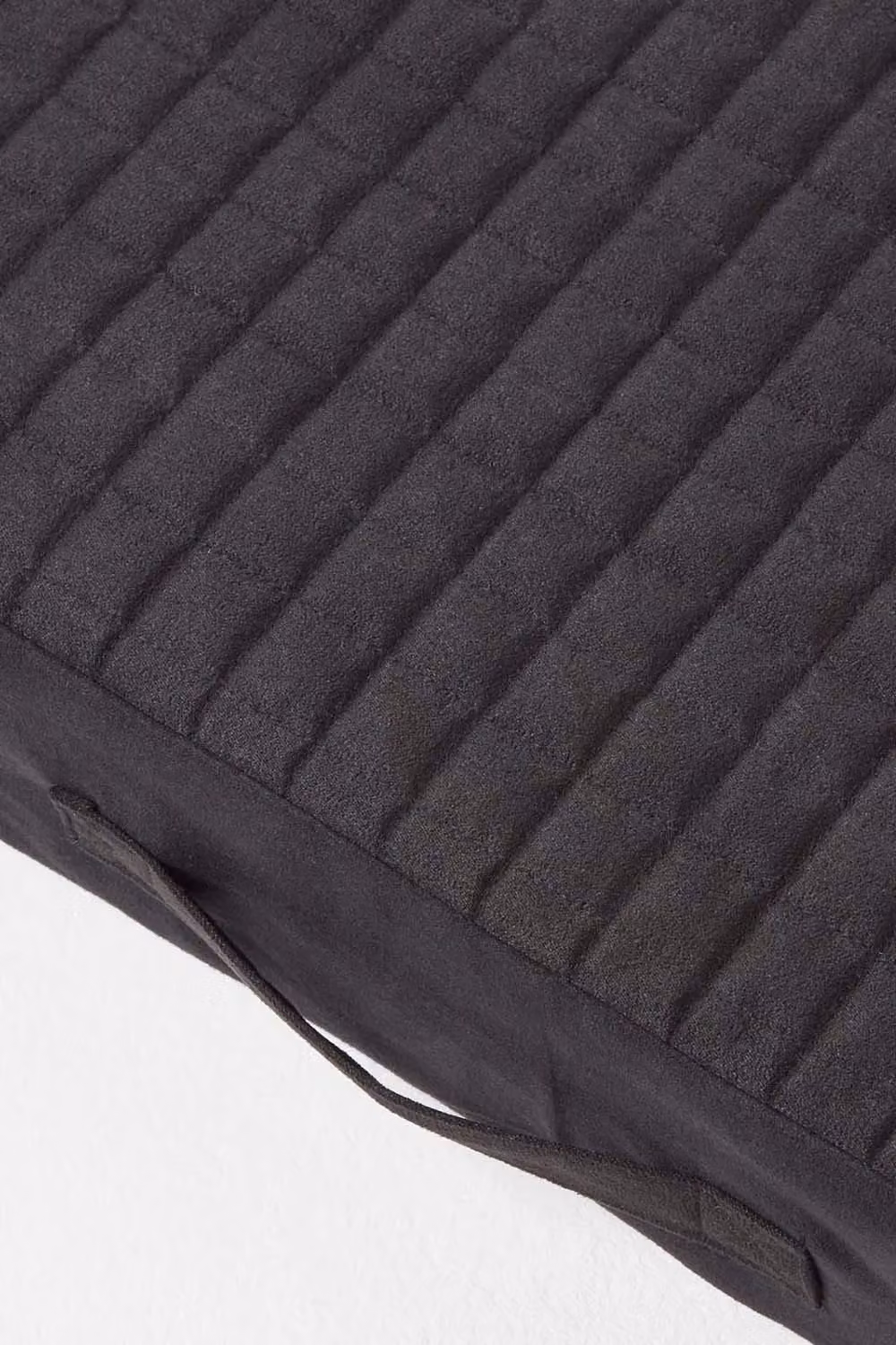 Homescapes Black Quilted Armchair Booster Cushion with Faux Suede Removable Cover, W/D/H: 50 x 50 x 10 cm – 3