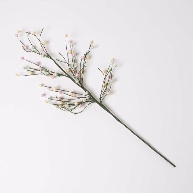 Homescapes Easter Pip Berry Decorative Eucalyptus Stem in Pink, Green and Yellow