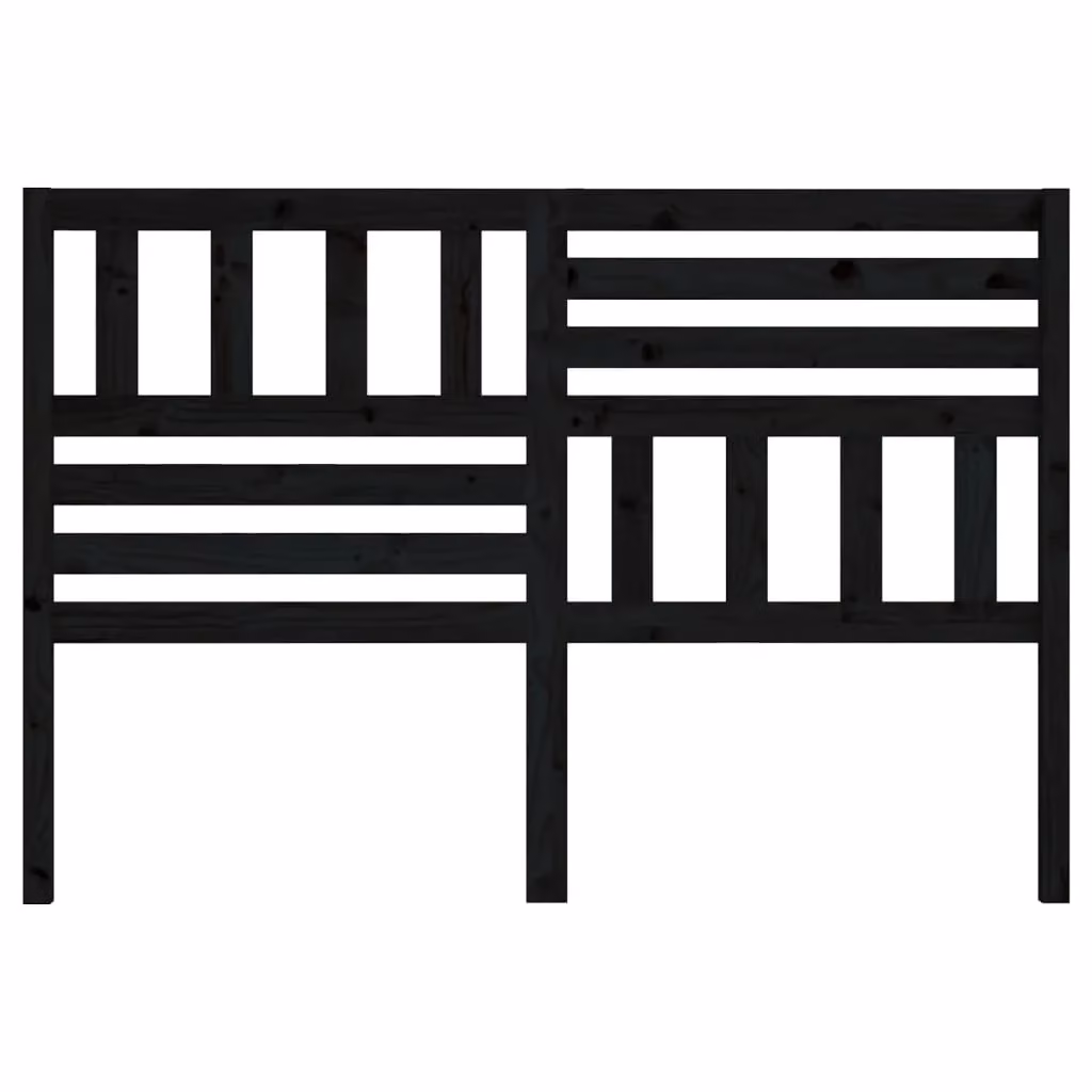 Berkfield Home Rustic Black Solid Pine Wood Bed Headboard W: 146 cm, D: 4 cm, H: 100 cm – 3