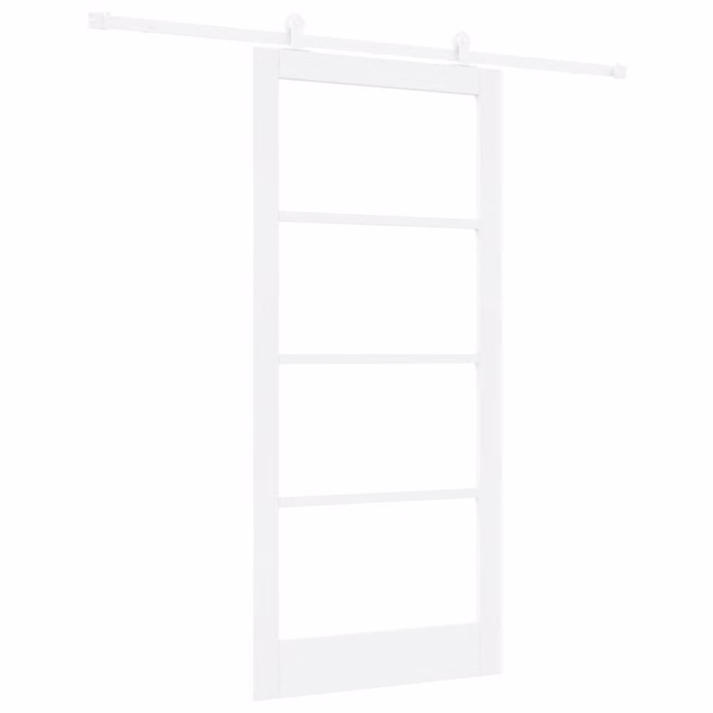 Berkfield Home Orkdal Sliding Door with Hardware Set, White, W: 93 cm, H: 202 cm – 2