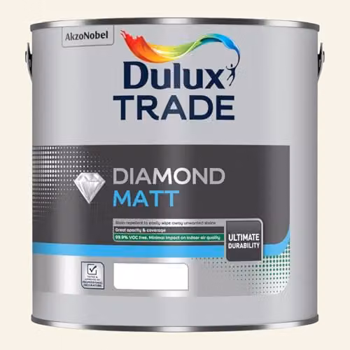 Dulux Trade Diamond Matt Fine Cream Interior Paint, 2.5l
