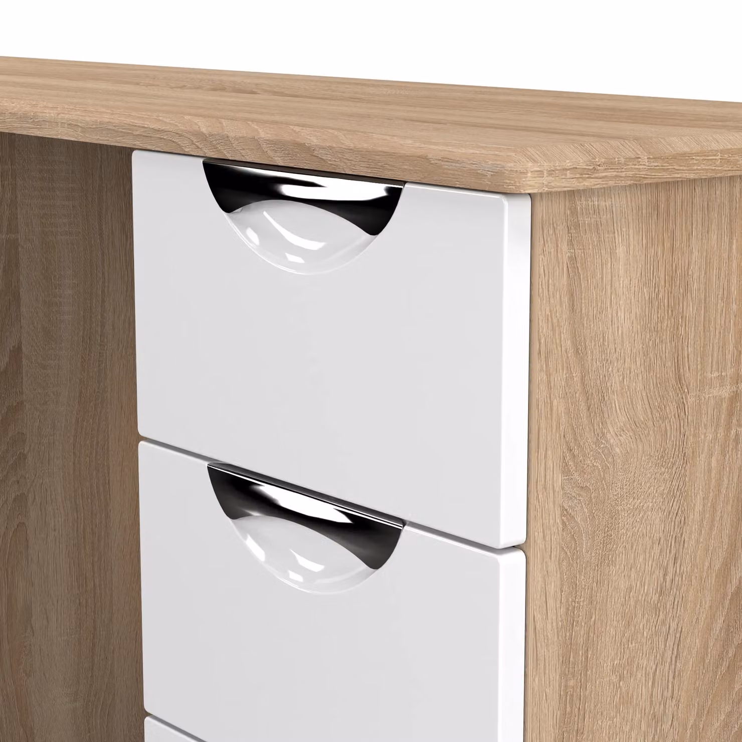 2 U Holborn Ready Assembled 6 Drawer Kneehole Desk in White – 2