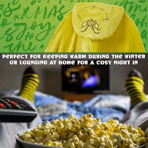 Carbotex The Grinch Hooded Fleece Blanket in Green or Yellow – 3