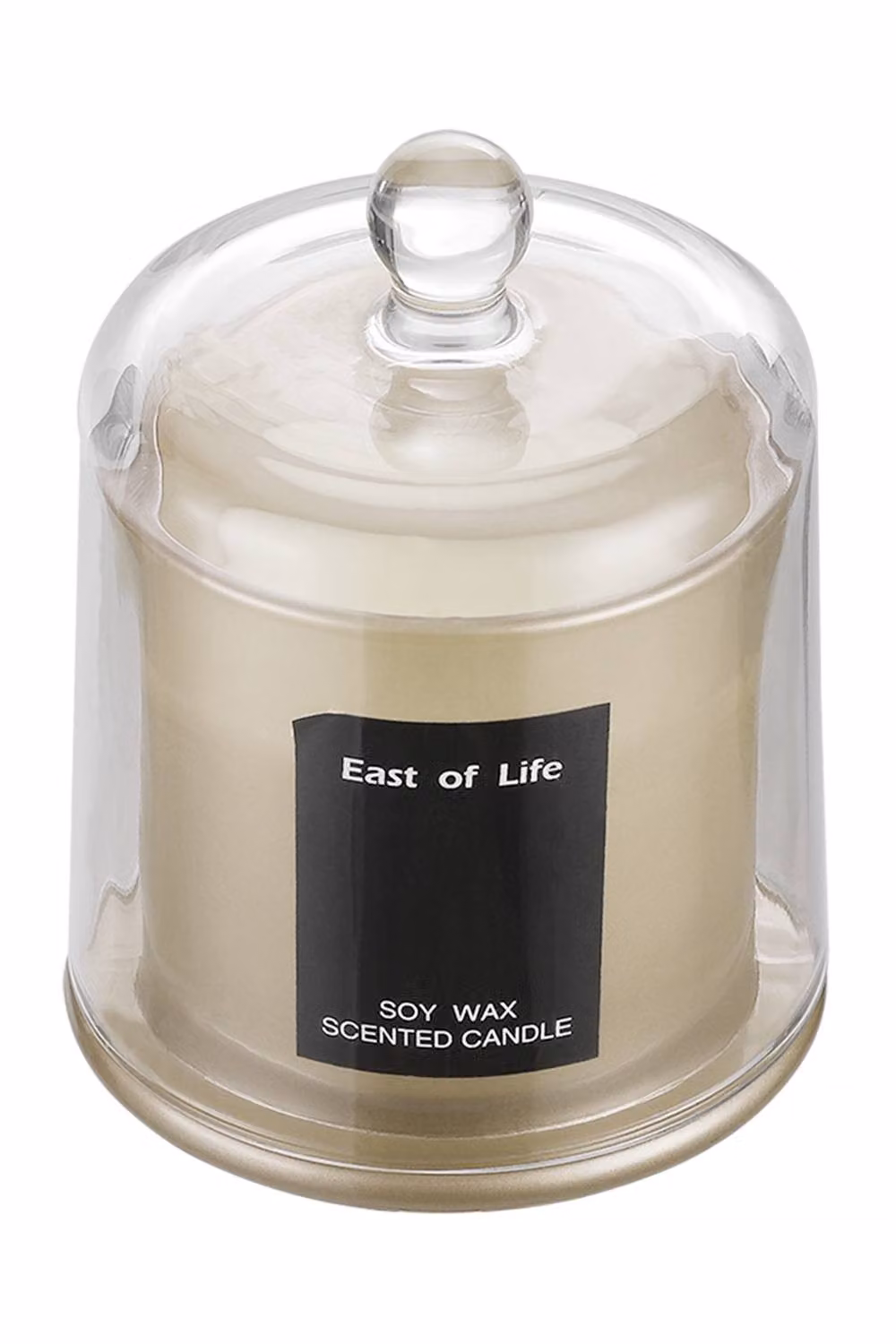 ExtraStar Elegant Gold Cloche Glass Soy Wax Tabletop Candle with Fruity and Fresh Scents – 3
