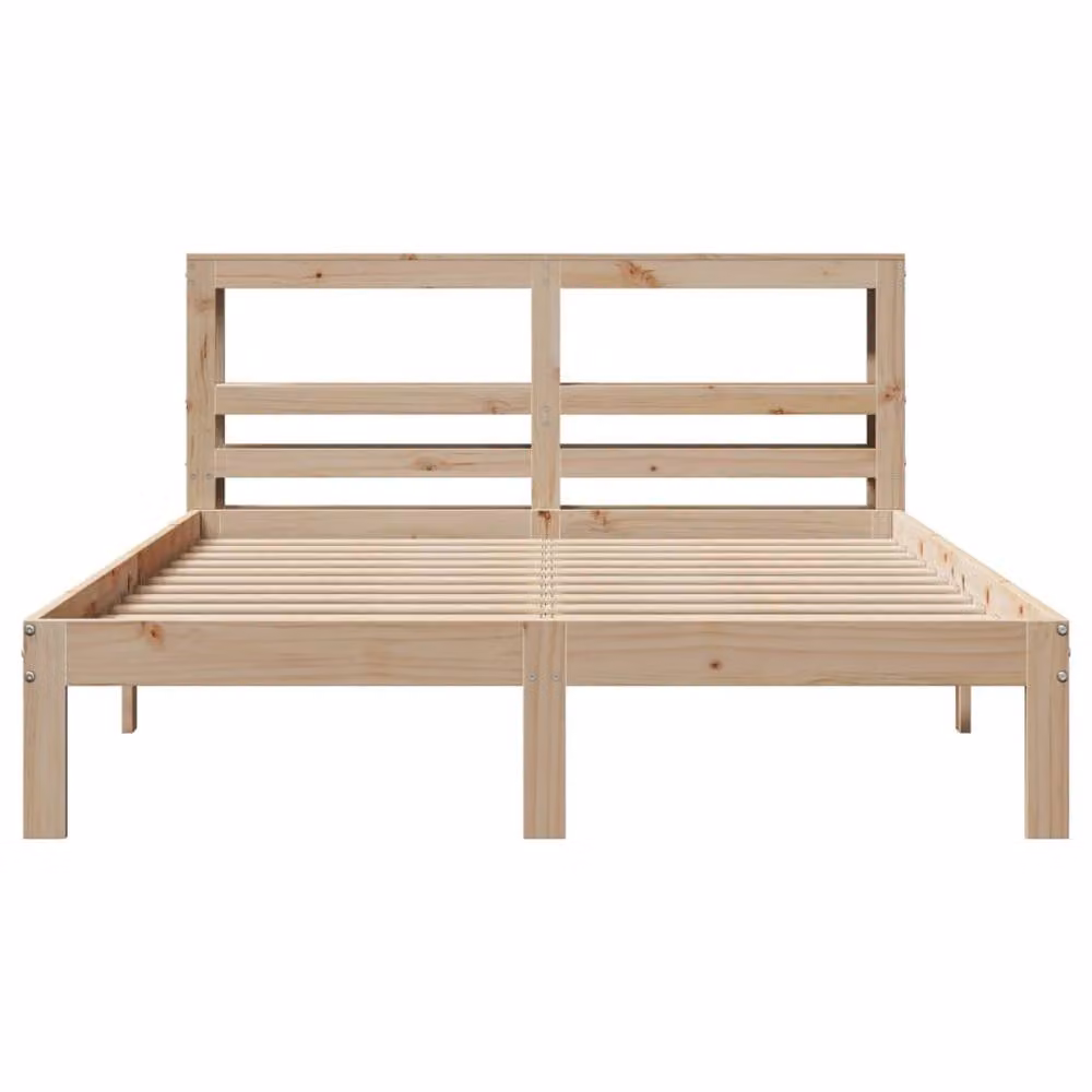 Berkfield Home Rustic Solid Pine Bed Frame with Headboard and Side Compartments, Brown, W: 120 cm, L: 190 cm – 2