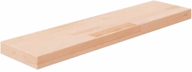 Berkfield Home Rustic Untreated Solid Oak Shelf Board, Brown, W: 80 cm, D: 20 cm, H: 4 cm