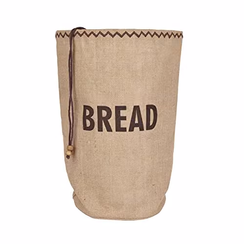 KitchenCraft Natural Elements Eco Bread Bag with Drawstring in Brown, W/D/H: 34 x 17 x 42 cm