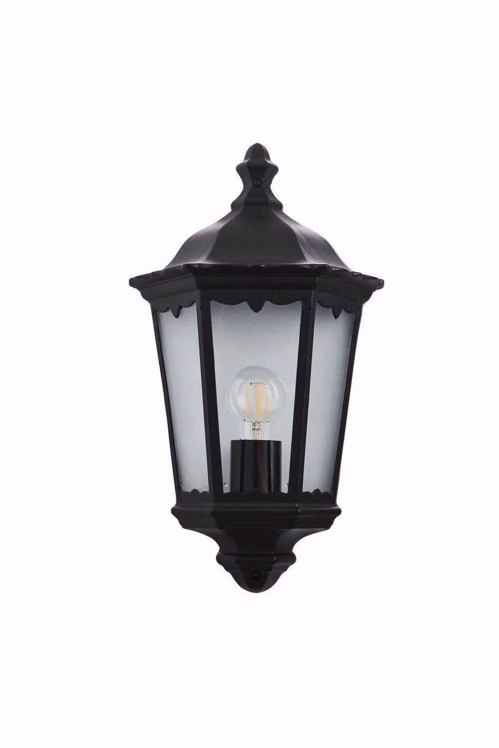 Netlighting Burford 1 Light Outdoor Wall Lantern in Matt Black with Transparent Glass, IP44 Rated, E27 – 4