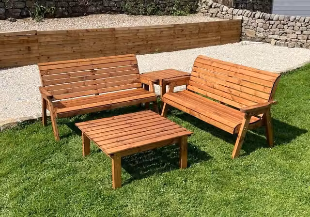 Charles Taylor Trading Balmoral Six Seater L-Shape Corner Garden Set in Brown