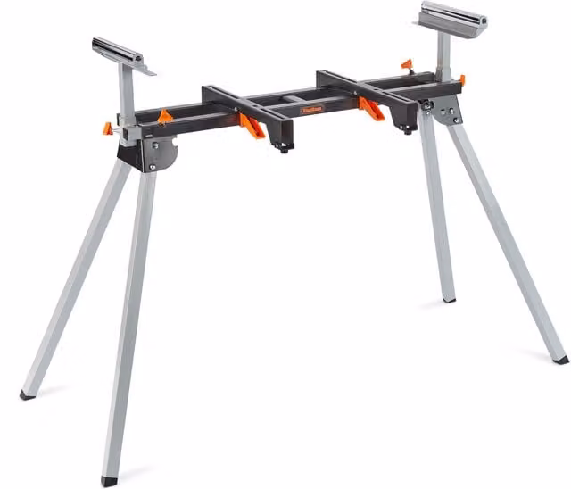 VonHaus Heavy Duty Mitre Saw Stand, Height Adjustable and Foldable, Black and Grey, W/D/H: 150 x 81 x 150 cm