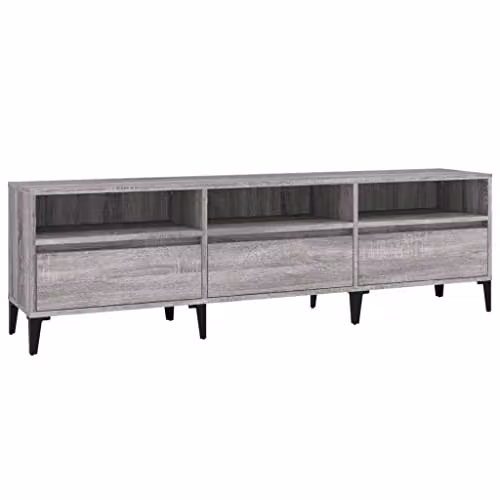 vidaXL Industrial TV Cabinet in Grey Sonoma, W: 150 cm, D: 30 cm, H: 44.5 cm – 1