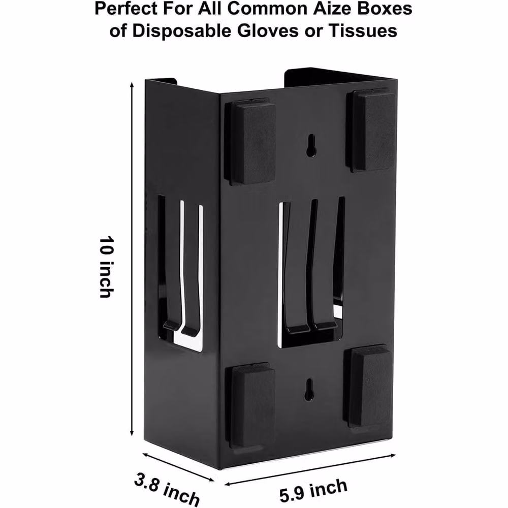 Havendro Magnetic Holder for Disposable Nitrile Latex Gloves and Tissue Wipes, Black, Wall Mounted – 2
