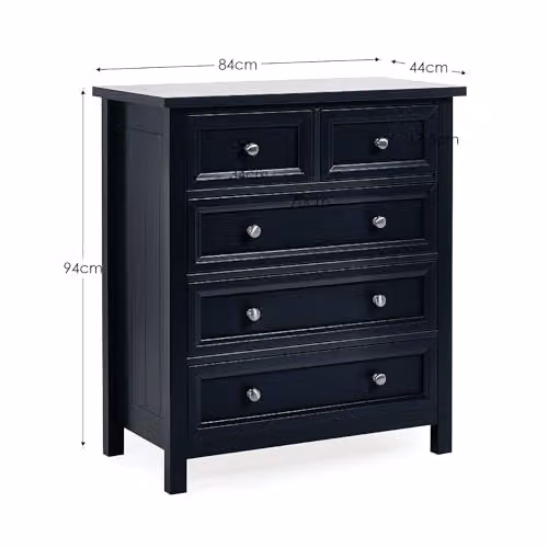 Julian Bowen Maine 5 Drawer Chest (3+2) in Anthracite Grey – 2