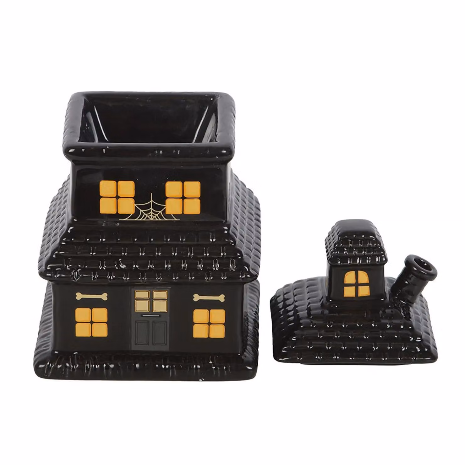 Something Different Haunted House Ceramic Oil Burner in Black – 3