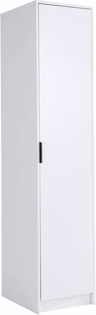 Nordara White Single Door Space Saving Wardrobe for Bedroom Clothes Storage W: 90 cm, H: 120 cm