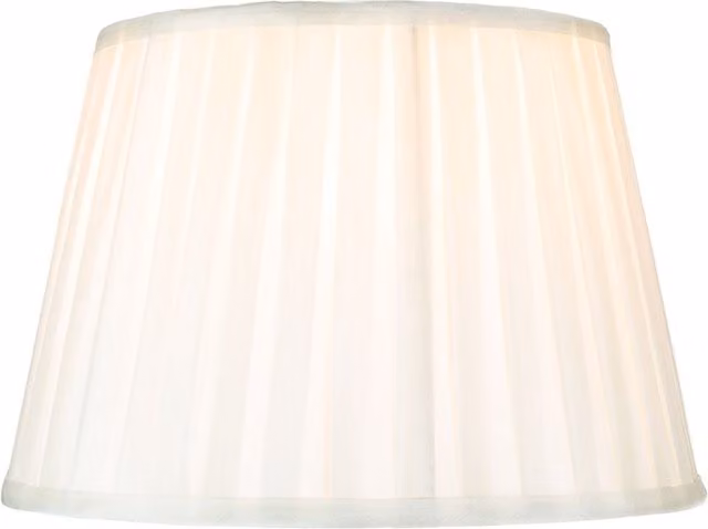 Happy Homewares Classic Round Faux Silk Pleated Inner Lined Lamp Shade in Beige, Diameter: 25.4 cm