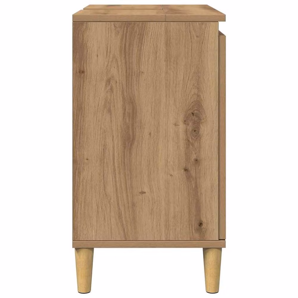 Berkfield Home Artisan Oak Sink Cabinet in Brown, W: 58 cm, D: 33 cm, H: 60 cm – 3