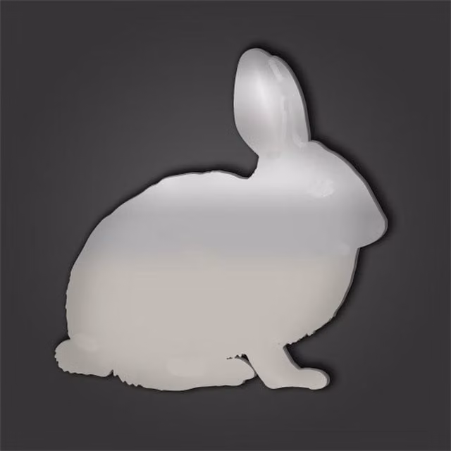 Rabbit Style 5 Silver Acrylic Mirror in Silver, Diameter: 60 cm