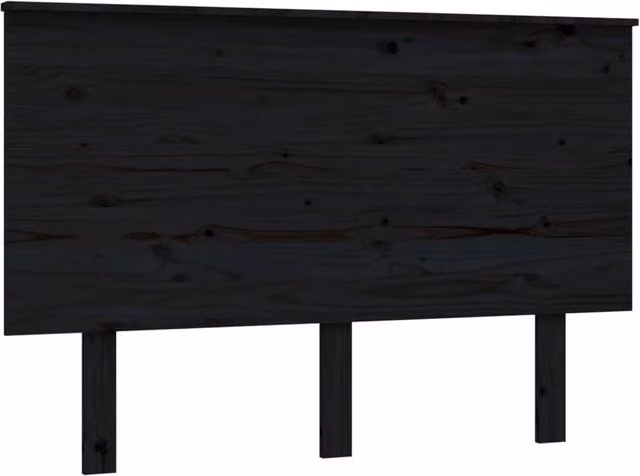 Berkfield Home Rustic Solid Pine Bed Headboard, Black, W: 124 cm, D: 6 cm, H: 82.5 cm – 1