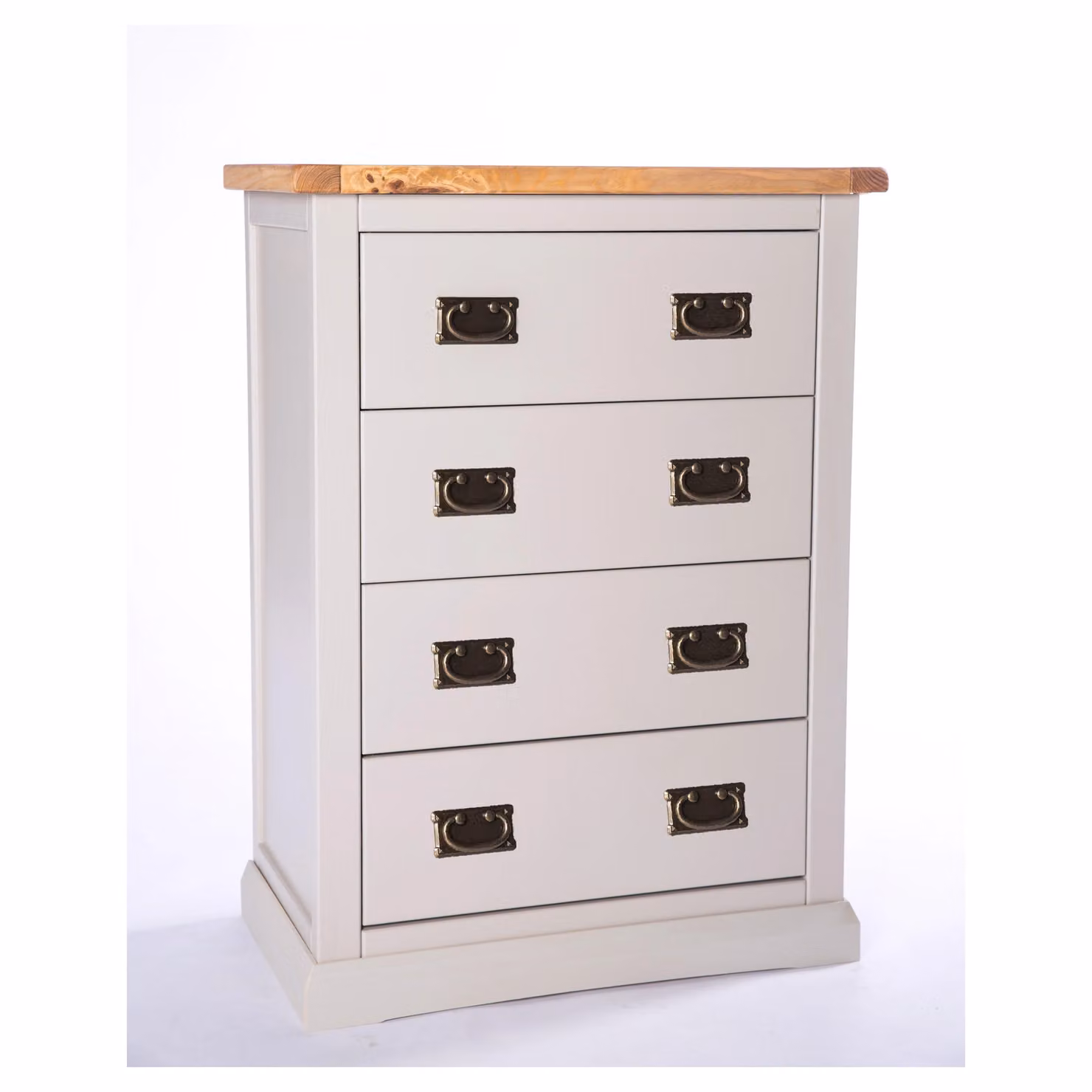 Cabinet Bits Loreo 4 Drawer Petite Chest of Drawers in Light Grey with Brass Drop Handles – 2