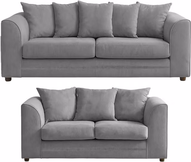 Furnishings For Less UK Casper Chenille 3 and 2 Seater Sofa Set in Grey
