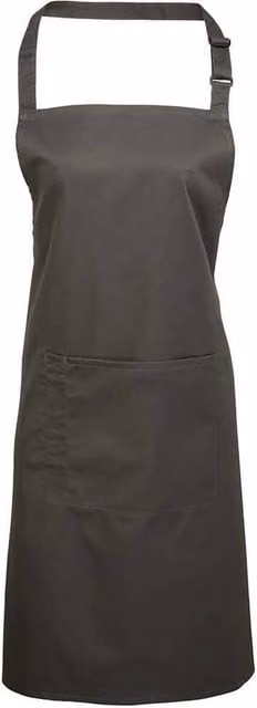Premier Colours Collection Pocket Bib Apron in Grey