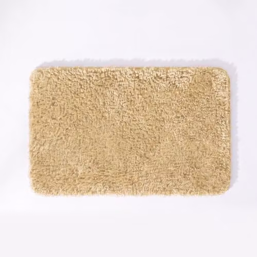 Allure Bath Fashions Luxury Microfibre Non-Slip Bath Mat, Beige, W: 80 cm, D: 50 cm, H: 2 cm